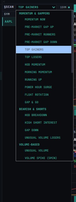 Tapeboard SIMULATOR_Scanner Presets Reference Table