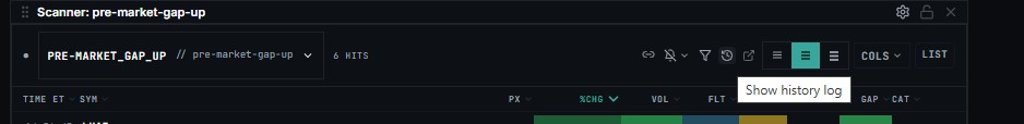 Show history log _ADD_PANEL