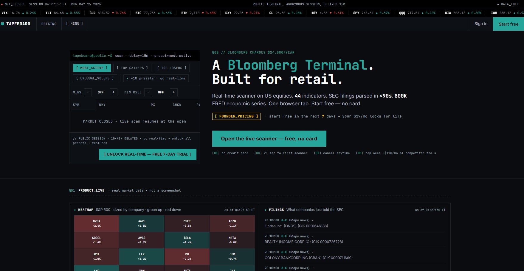Tapeboard Homepage