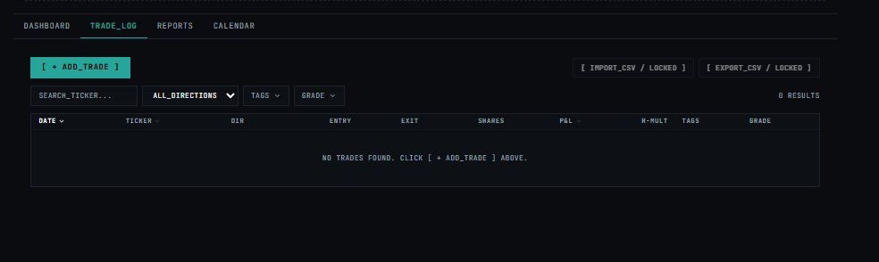 Trade Journal — Trade Log tab